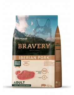 Bravery Adulto Medium y Large Iberian Pork 12 kg.